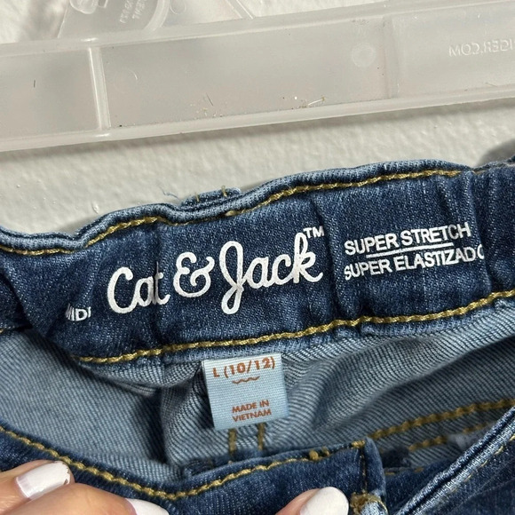 Cat & Jack Girls Denim Midi‎ Super Stretch Shorts Size L(10/12). - Picture 4 of 6